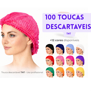 Kit 100 Toucas Descartáveis TNT Com Proteção Par Cabelo Salão, Estética & Cozinha em Oferta na Shopee