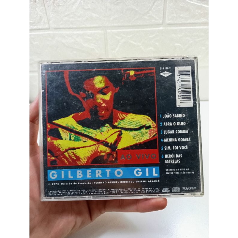 CD GILBERTO GIL - 6 GRAVADO AO VIVO NO TEATRO TUCA - 6 PRODUÇÕES - CD usado - REF:CD513