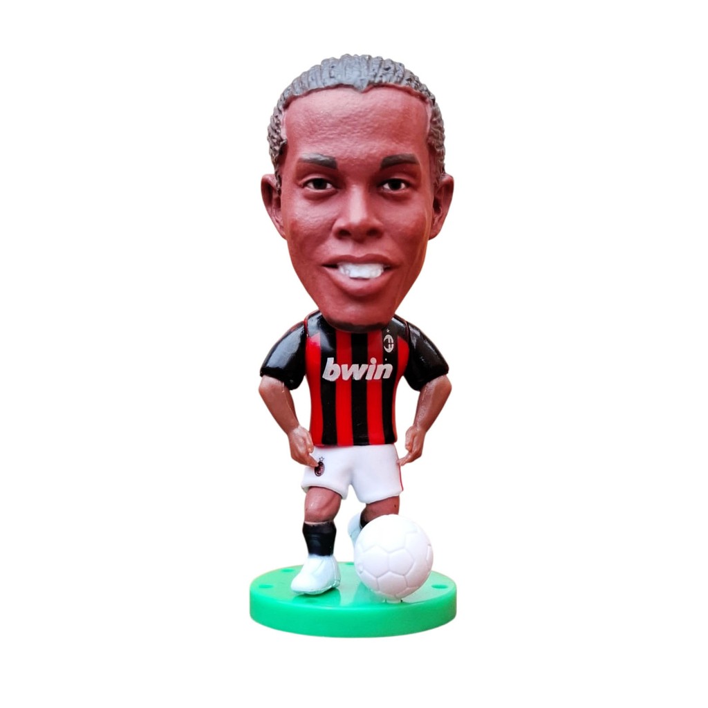 Mini Craque do Ronaldinho Gaúcho Milan Soccerwe Boneco Miniatura Jogador de Futebol Colecionável