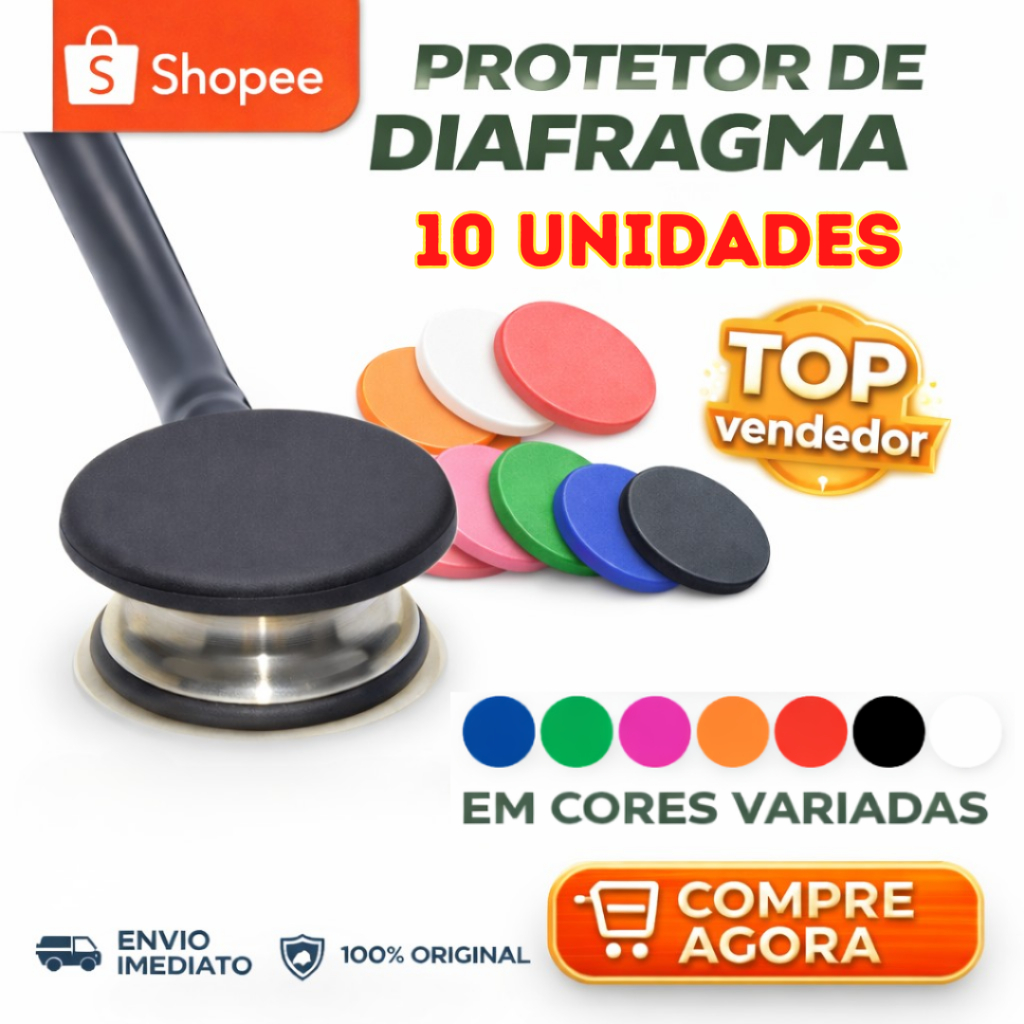 Protetor para Estetoscopio Membrana / Diafragma Higienizavel - Silicone - Kit c/ 10 unidades
