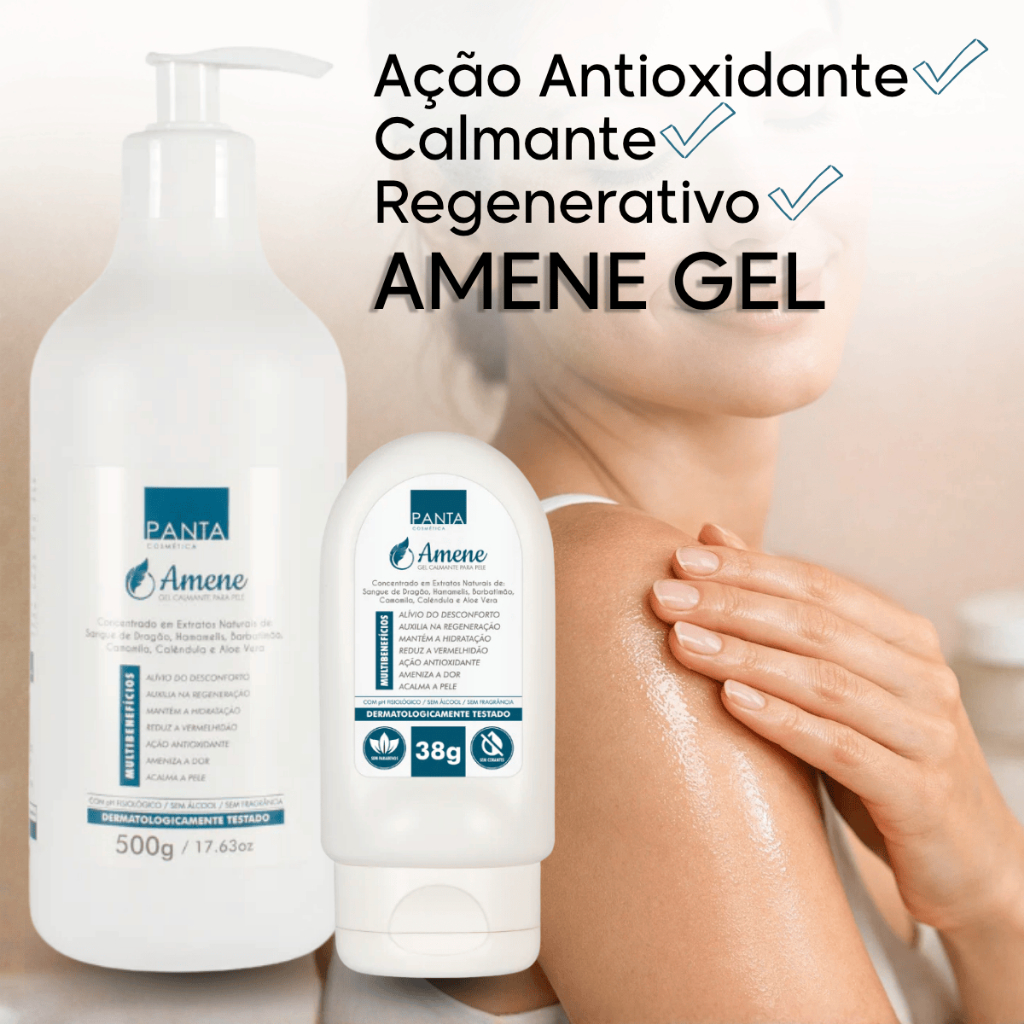 Amene Gel Calmante Cicatrizante Panta Tatuagem Depilação Laser Regenerador Pós Procedimento