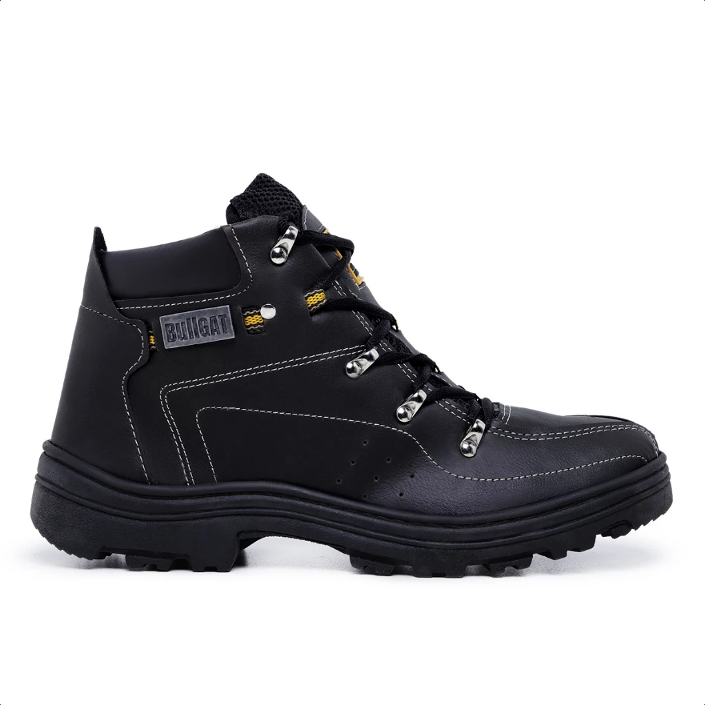Bota Masculino Coturno Bullgat Cano Médio Motoqueiro Da Moda Em Lona