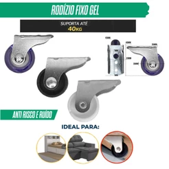 Kit Rodízio Gel Sem Trava Para Sofá Bicama Cama Box Armário Móveis Rodinha Gel 30mm 4/6/8/10 Uni