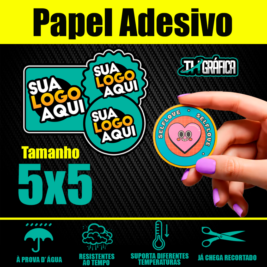 ADESIVOS PERSONALIZADOS 5x5 cm PAPEL ADESIVO