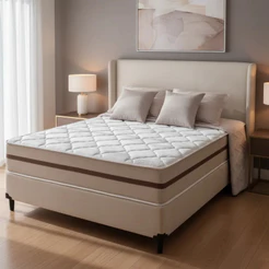 Cama Box com Colchão de Casal Classic Molas Pocket 138cm