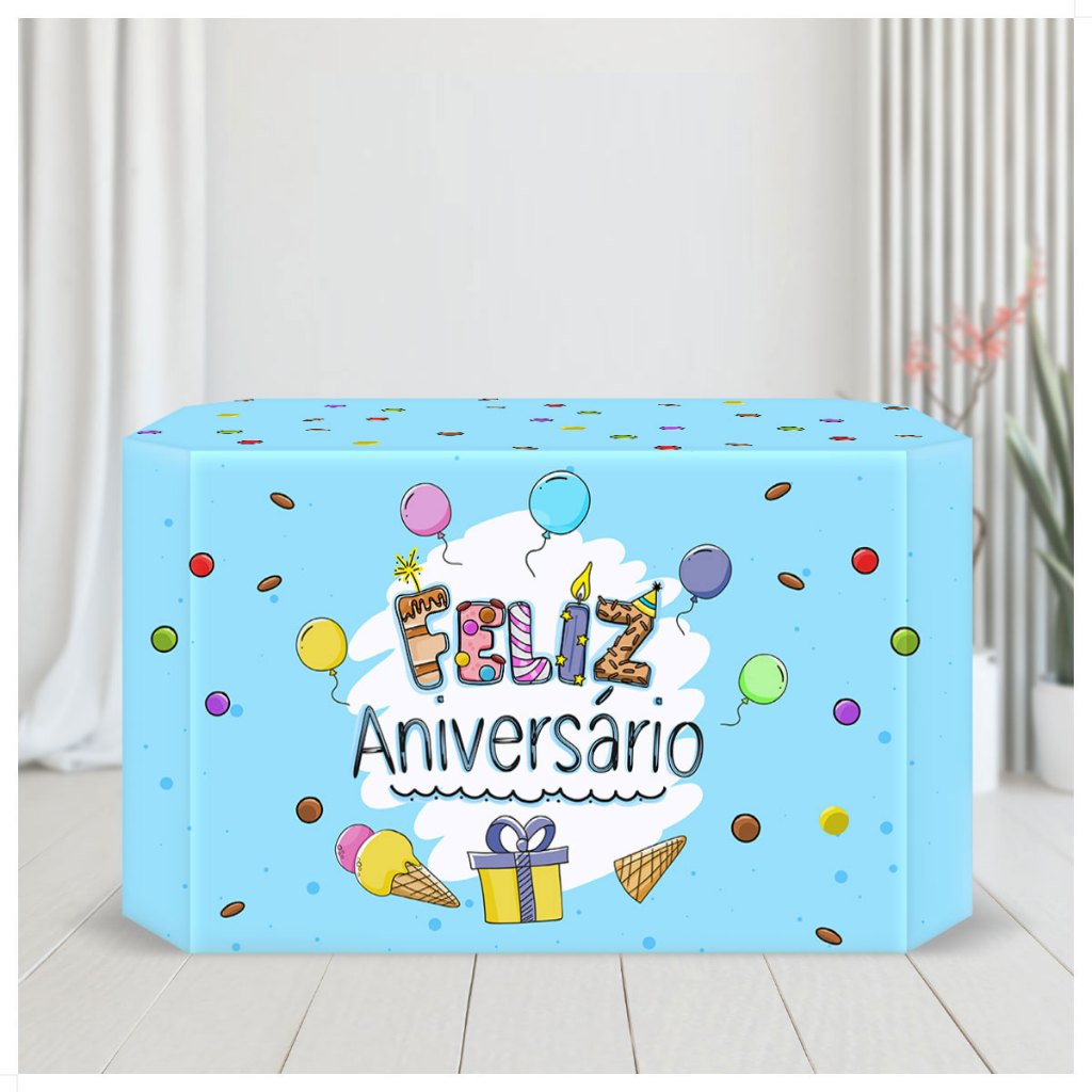 Capa Toalha De Mesa Decorativa Sublimado 3D Veste Fácil - Feliz Aniversário em Oferta na Shopee