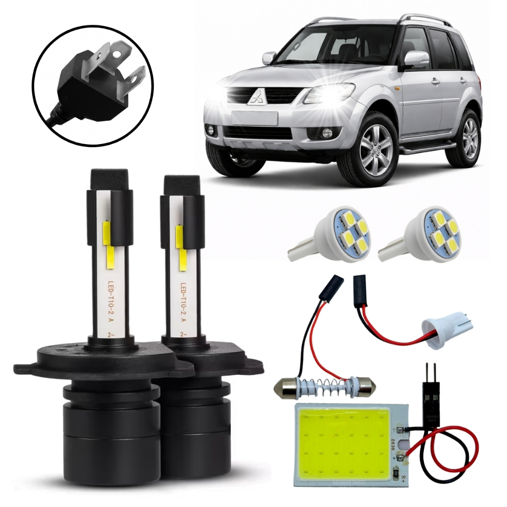 Super Led H4 Pajero TR4 2004 A 2010 Alto Baixo P43t Torpedo