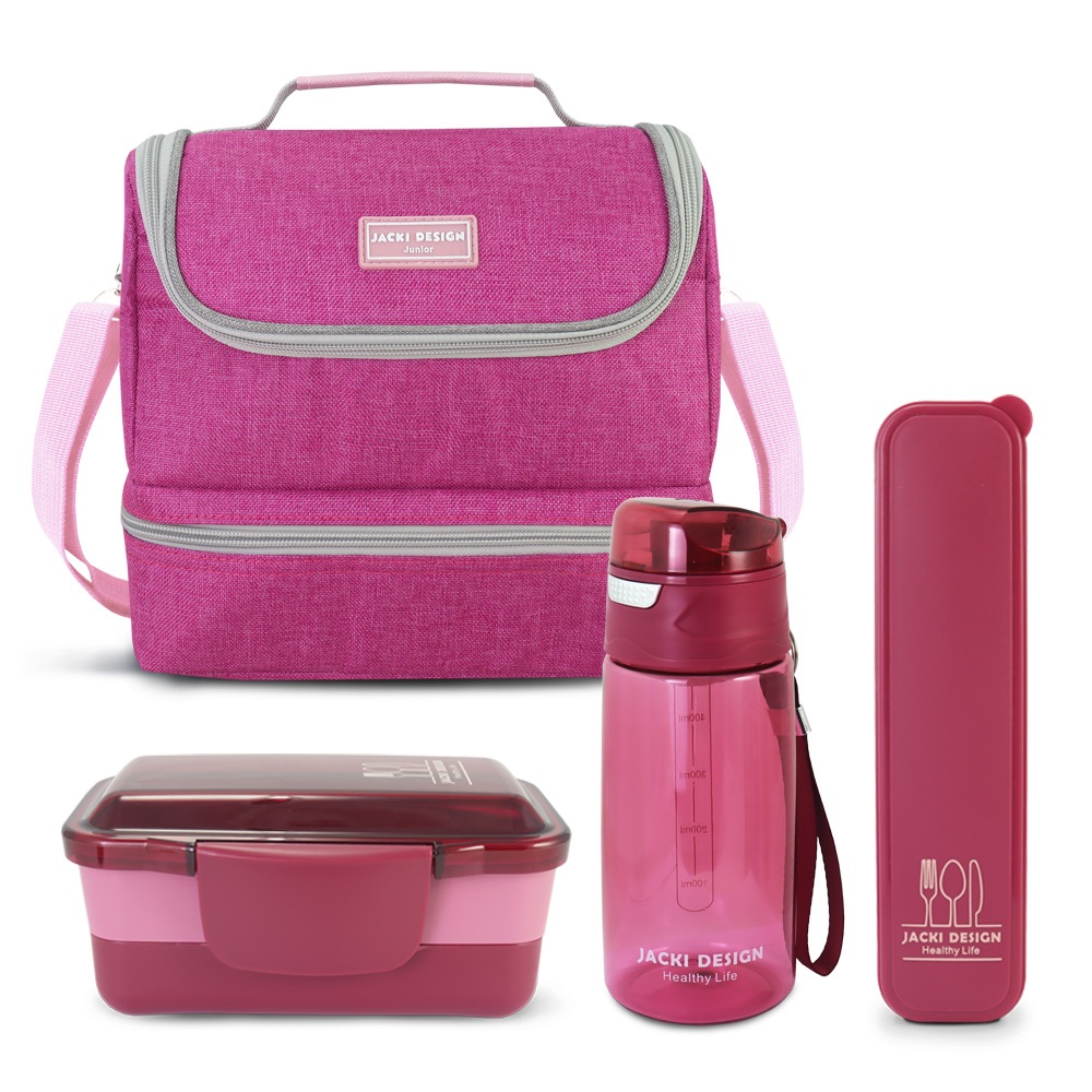 Kit Fitness - BPA Free Garrafa + Marmita + Bolsa termica + Porta talher |Jacki D
