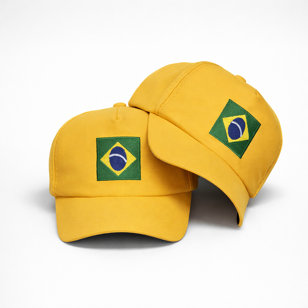 Boné Do Brasil Aba Curva Ajustável Unissex Bordado Premium Verde Azul Amarelo Chapéu Copa Seleção Brasileira