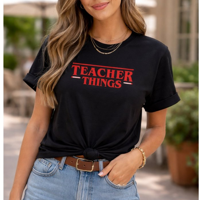 Camiseta Professora Teacher Things Coisas de Professora Ingles Atual Moderna