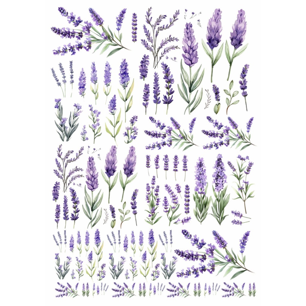 Decalque Hidro Transfer - Lavandas em Oferta na Shopee