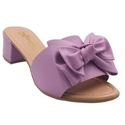 Tamanco Feminino Salto Bloco Confortável Detalhe Laço Delicada Estilo Moderno e Charme no Dia a Dia