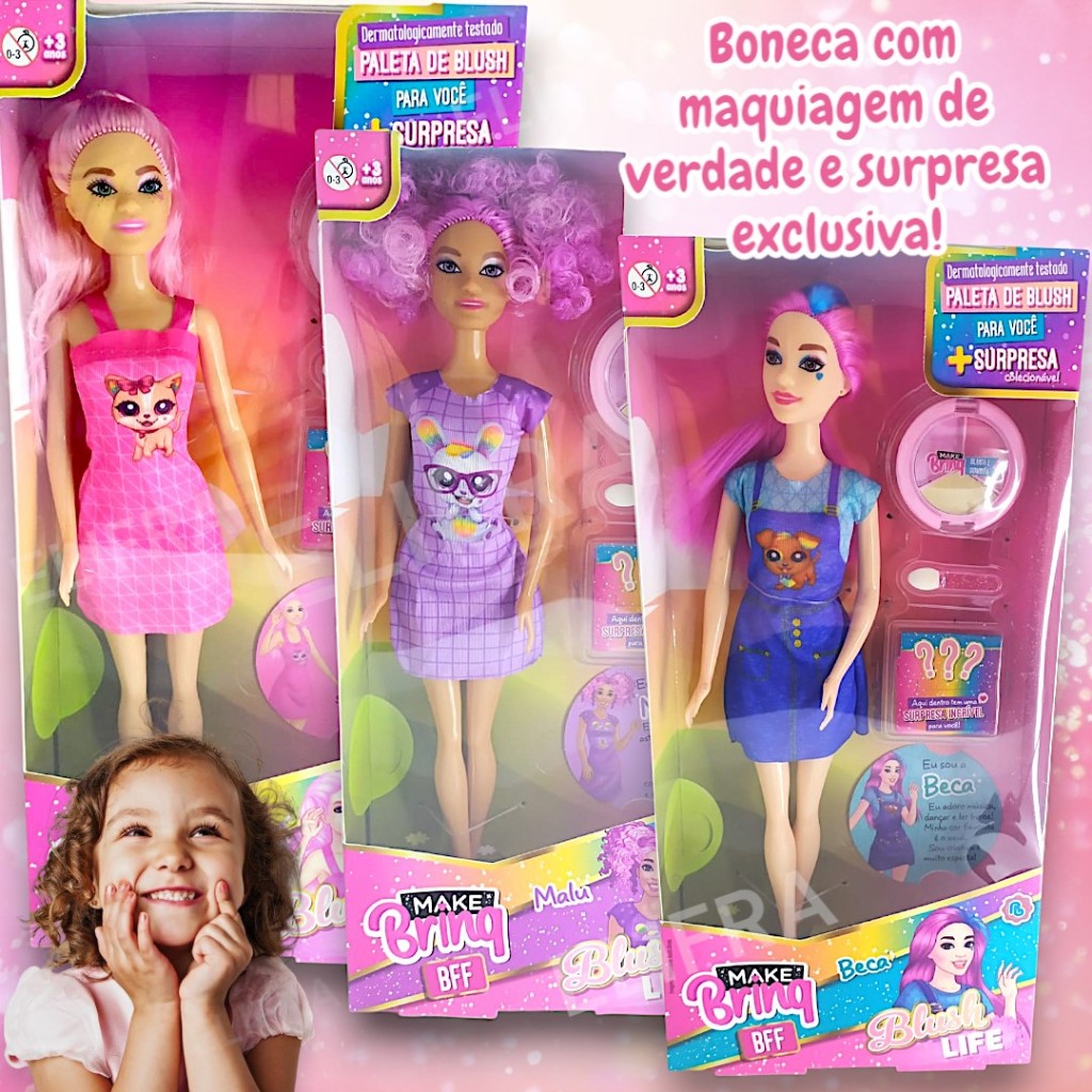 Boneca Blush Life Polibrinq Infantil Fashion Brinquedo Menina Presente