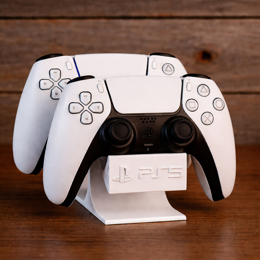Suporte Controle PS5 e PS4 Duplo – Base para 2 Controles DualSense/DualShock Organizador Gamer