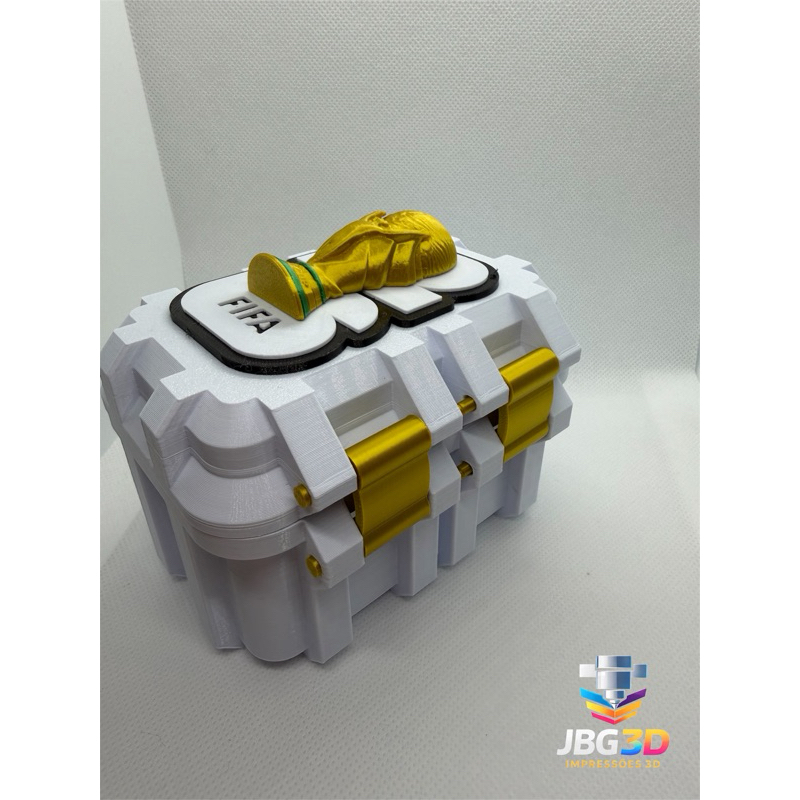 Caixa Porta Figurinhas Copa do Mundo 2026 Premium ⚽ | Organizador de Cards 3D com Trava | Edição Especial Futebol