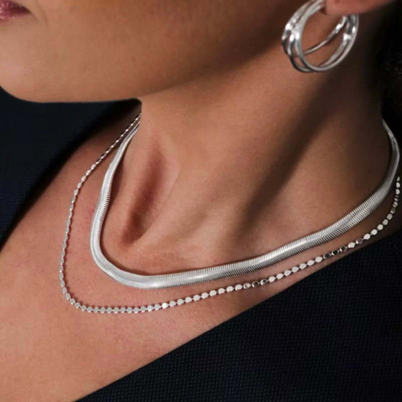 Colar Mix Bolinhas Diamantadas e Colar Malha P Ouro 18K ou Prata 925