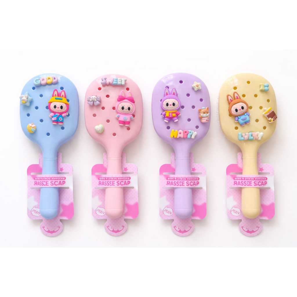 Escova de Cabelo Infantil Kawaii Personagem Massageadora Couro Cabeludo Presente Menina Pente