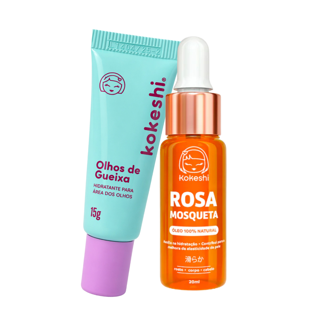 Imagem Kit Kokeshi Olhos de Gueixa e Óleo de Rosa Mosqueta Natural com Hidratação Intensa