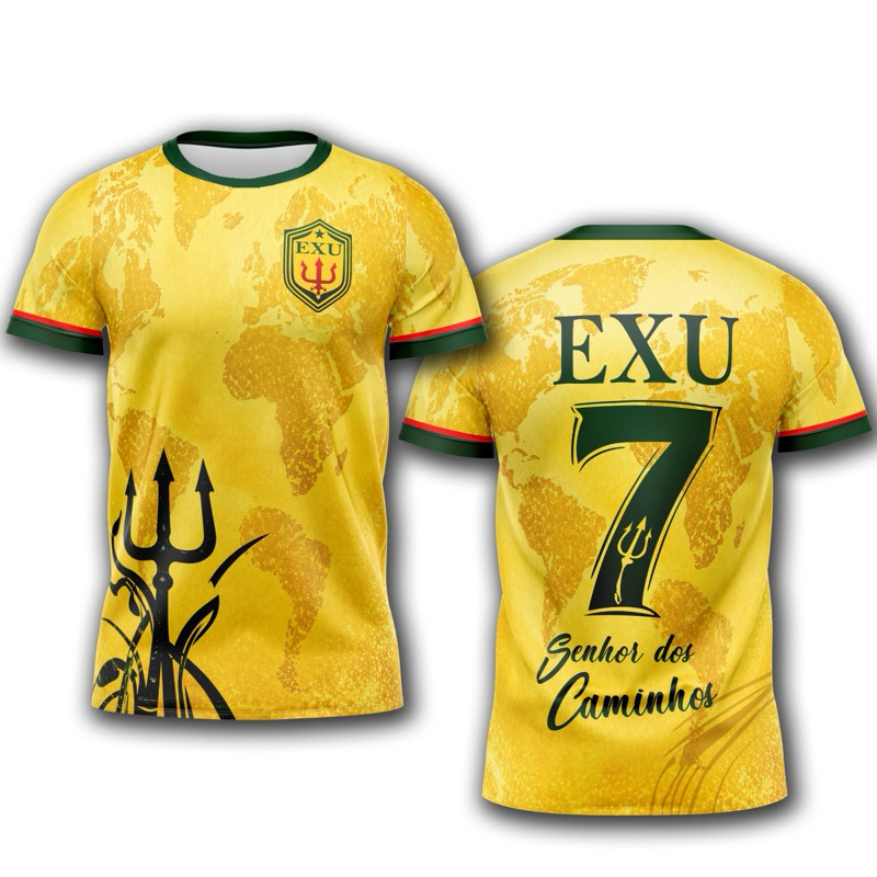 Camisa Brasil Exu - Exu Pimenta - Exu Trança Ruas - Exu Capa preta - Exu Gira Mundo - Exu Marabô