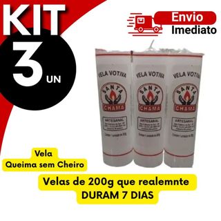 Kit 3 OU 5 Und Velas Votivas Brancas 7 Dias - 200 Gr Cada - Zp7