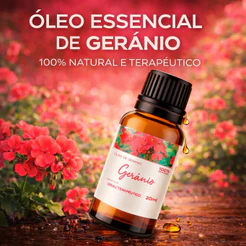 Óleo Essencial de Gerânio 20ml 100% Natural | Aromaterapia, Uso Diário, Qualidade Premium