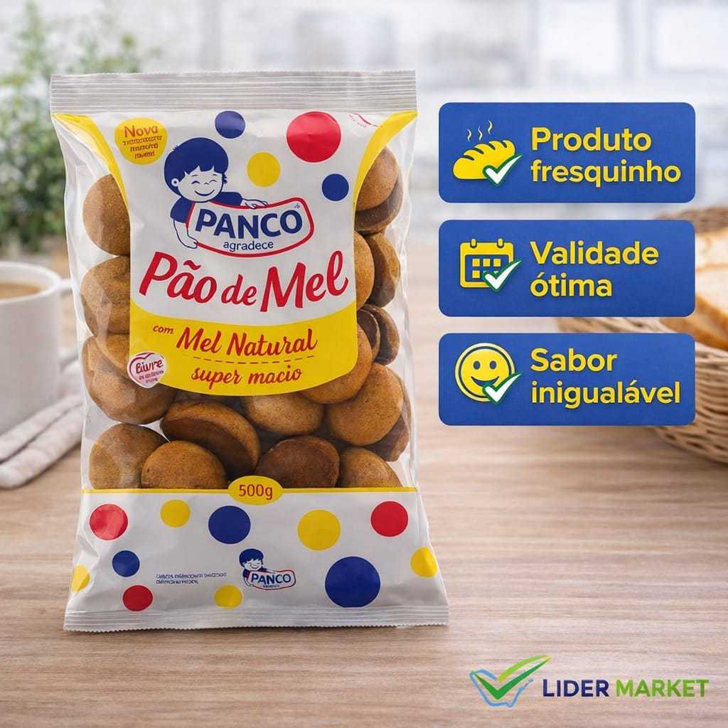 Pão de Mel Panco 500g Alta Qualidade Muito Macia Validade Boa