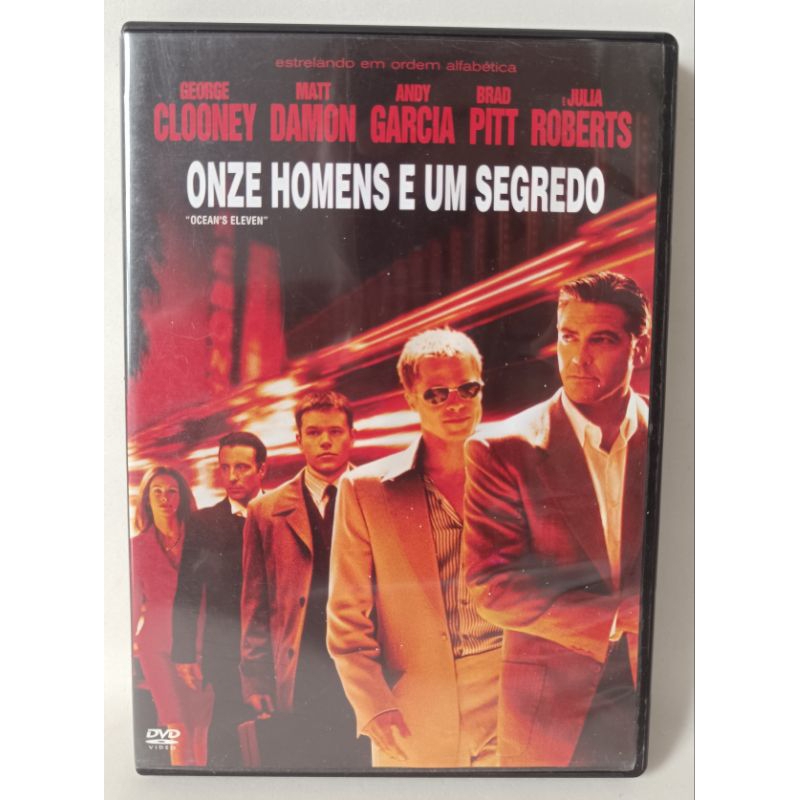 DVD Onze Homens e Um Segredo filme Brad Pitt George Clooney Matt Damon Julia Roberts clássico colecionador