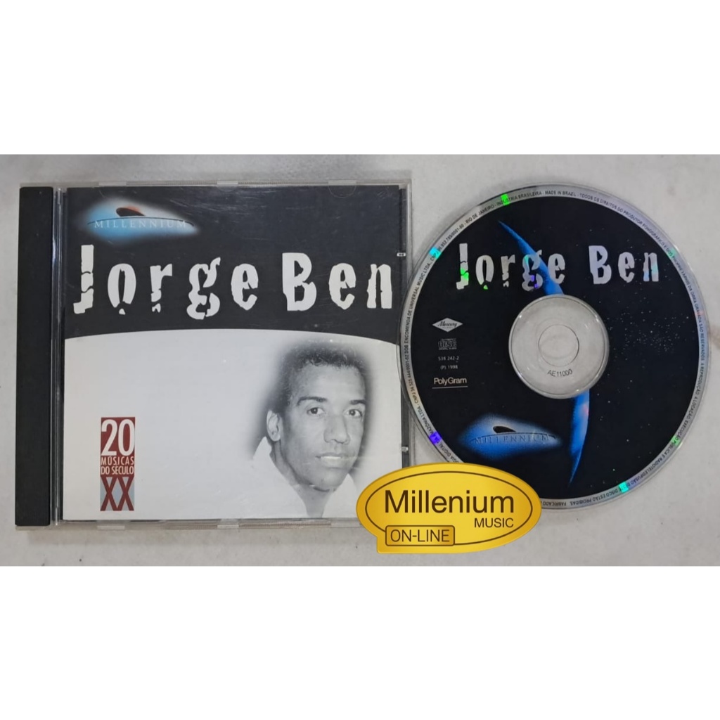 CD Jorge Ben  Millennium  20 Músicas Do Século XX 1998 Original Gravadora Colecionador Ótimo Estado