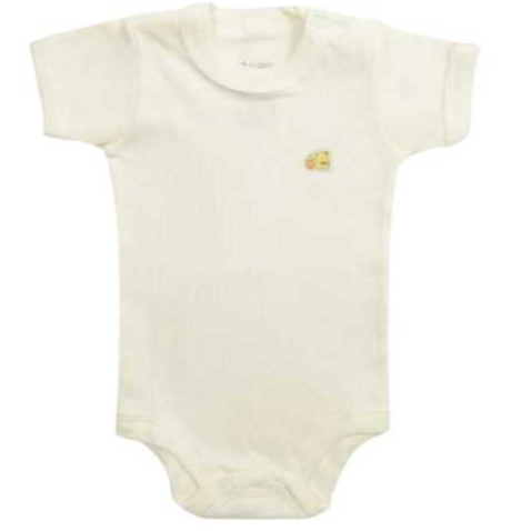 Body Infantil Bebe Manga Curta em Malha Canelada - Baby Duck