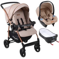 Carrinho com Bebe Conforto e Ninho Burigotto Rio K Mon Amour
