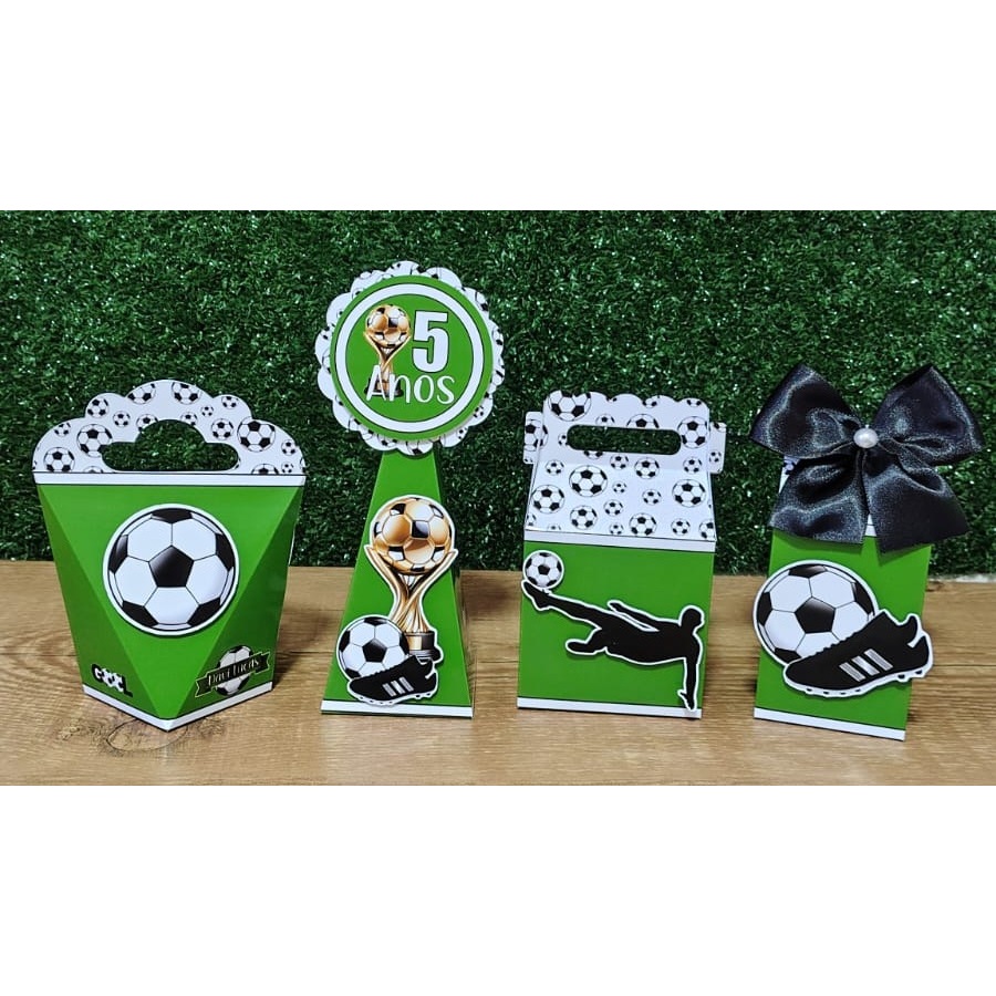 Kit Festa Personalizados FUTEBOL - Caixinhas para Lembrancinhas Aniversário - PAPEL FOTOGRÁFICO