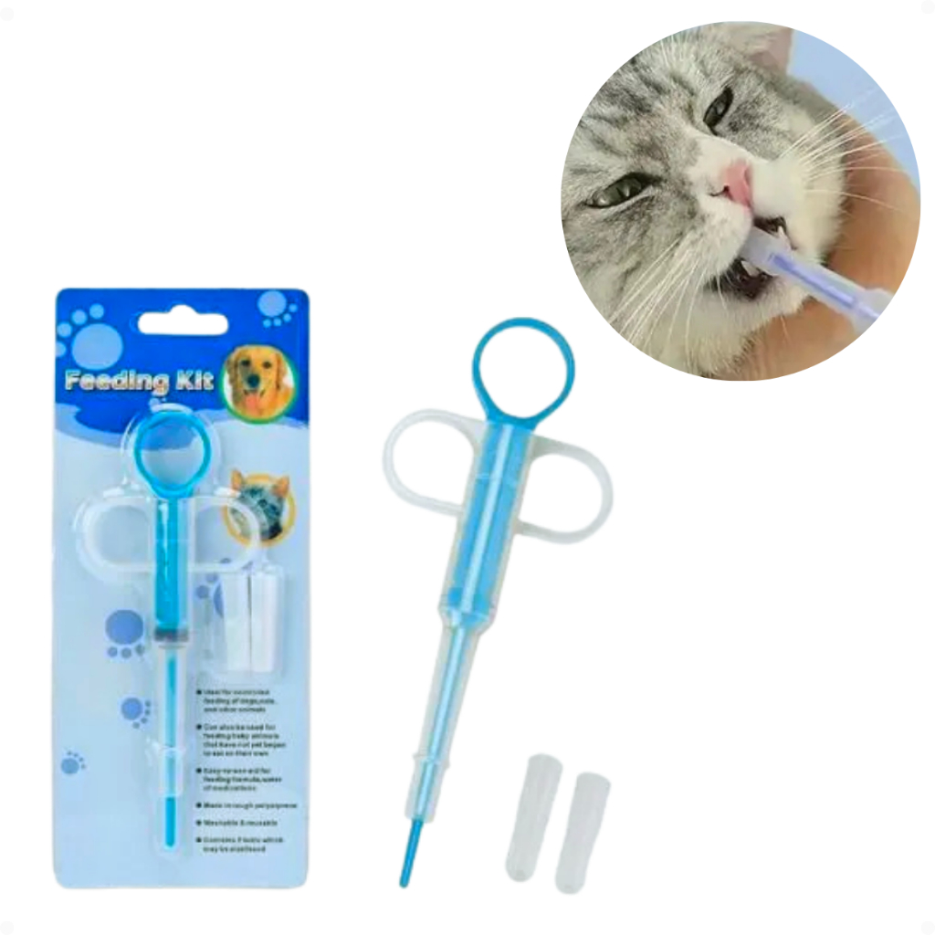 Seringa Pet Aplicadora de Remédios Vitaminas Comprimido Ideal para Cães e Gatos Veterinário Pet Shop