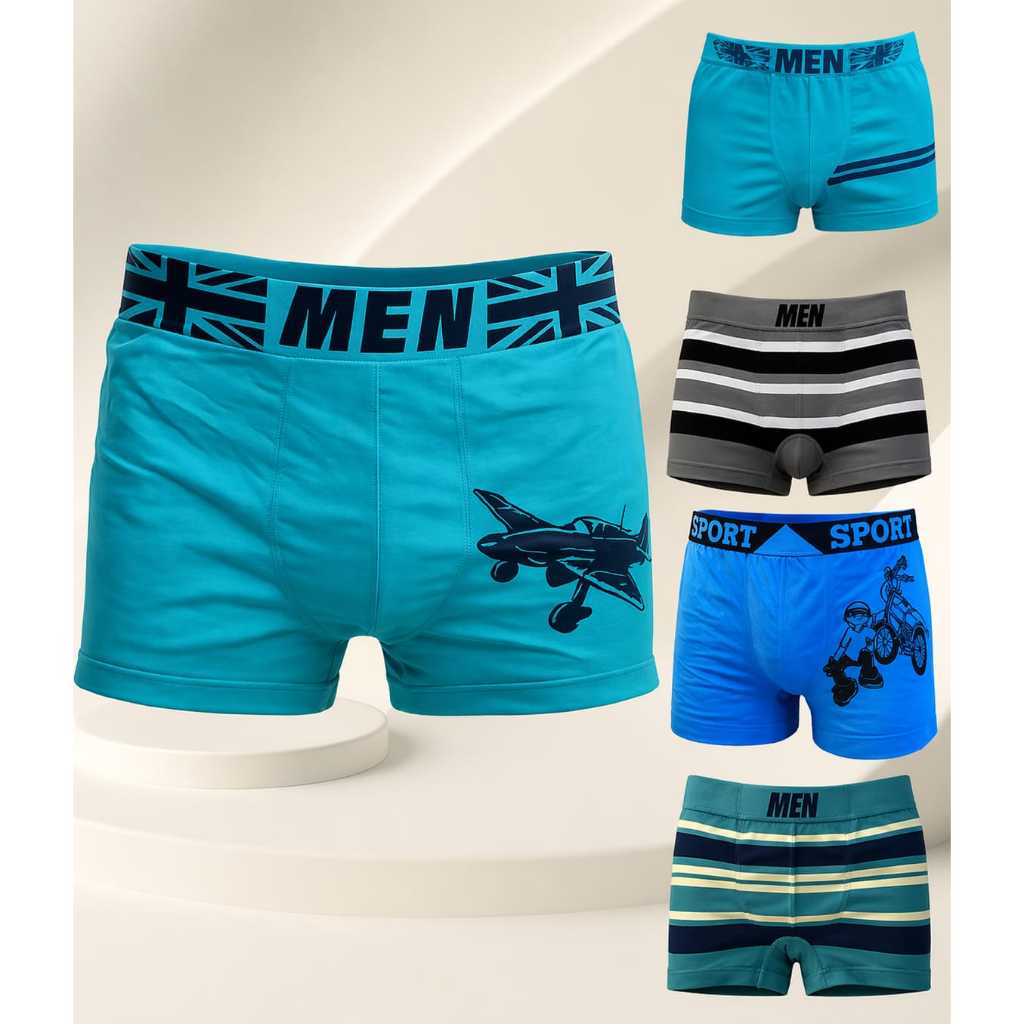 KIT Cuecas Box Boxer Microfibra MEN Boy Adolescente Juvenil Masculino Infantil