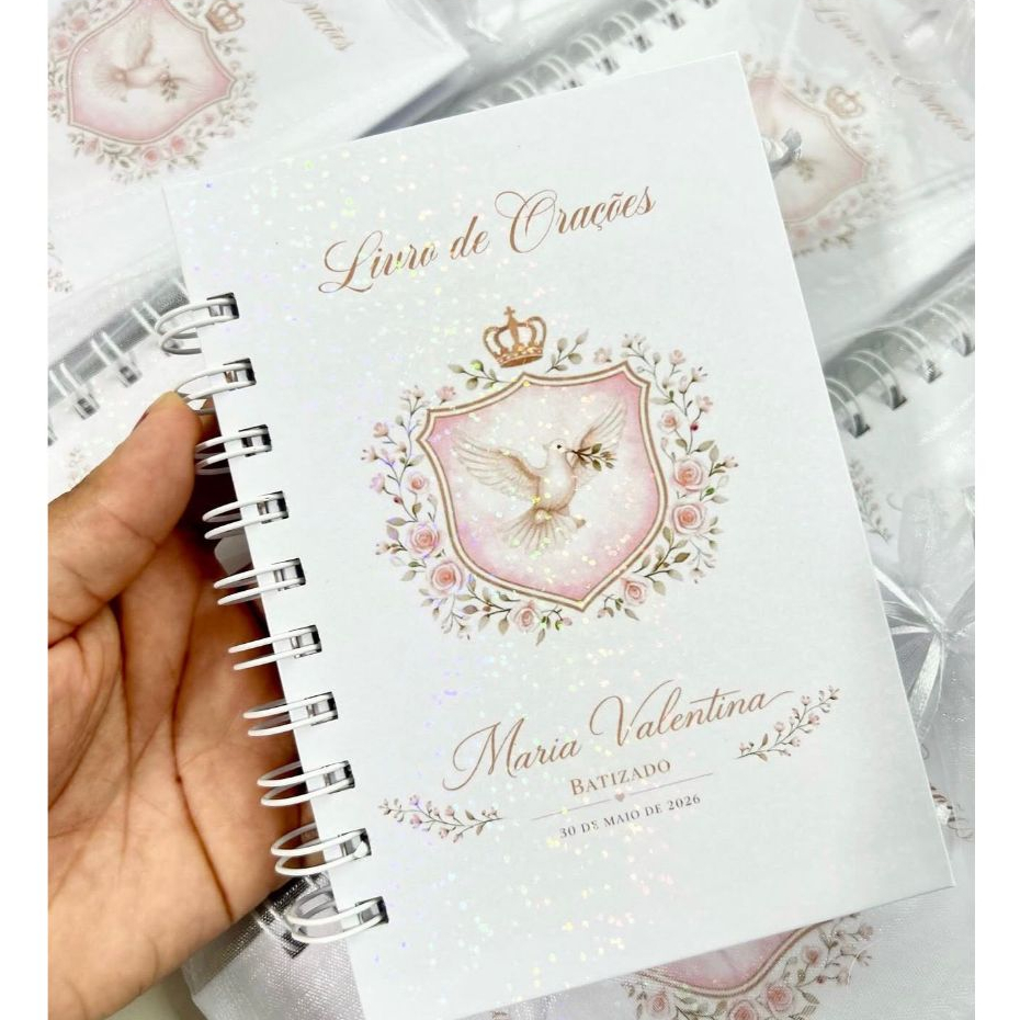 Livro de Orações Personalizados lembrancinha de batizado | Primeira Eucaristia | Primeira Comunhão