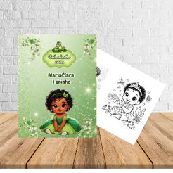MINI LIVRINHO DE COLORIR COM ATIVIDADES PRINCESA TIANA BABY 10CMX15CM/ FESTA INFANTIL-LEMBRANCINHA-ANIVERSÁRIO-EVENTOS