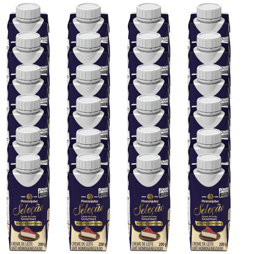 KIT 24 Creme de Leite Gourmet 200g Piracanjuba