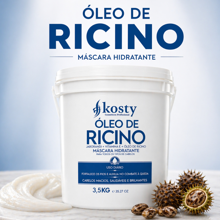 Mascara De Hidratação Capilar Kosty Óleo Rícino 3,5kg Profissional