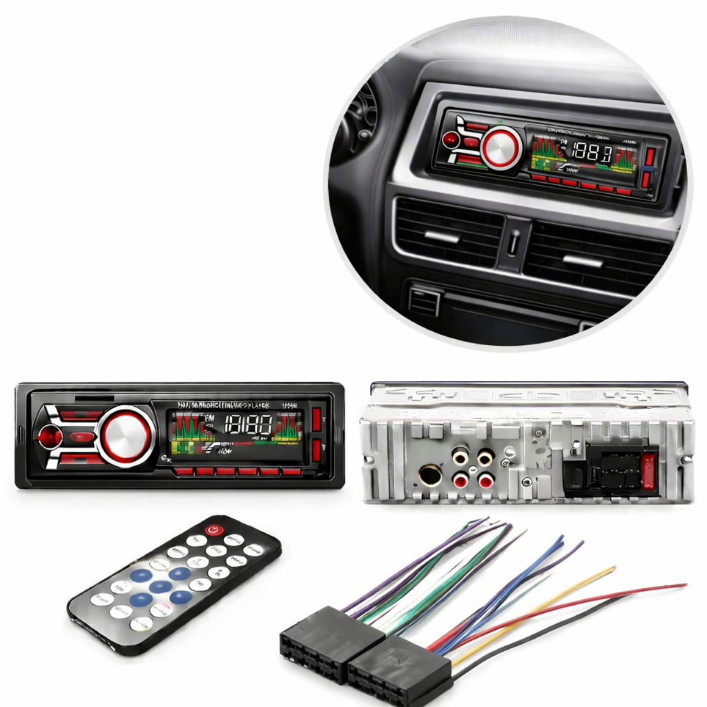 Aparelho De Som Automotivo Rádio De Carro Bluetooth Dupla USB Pendrive SD Rádio Aux In Mp3 Player Visor Led 9W Carpei