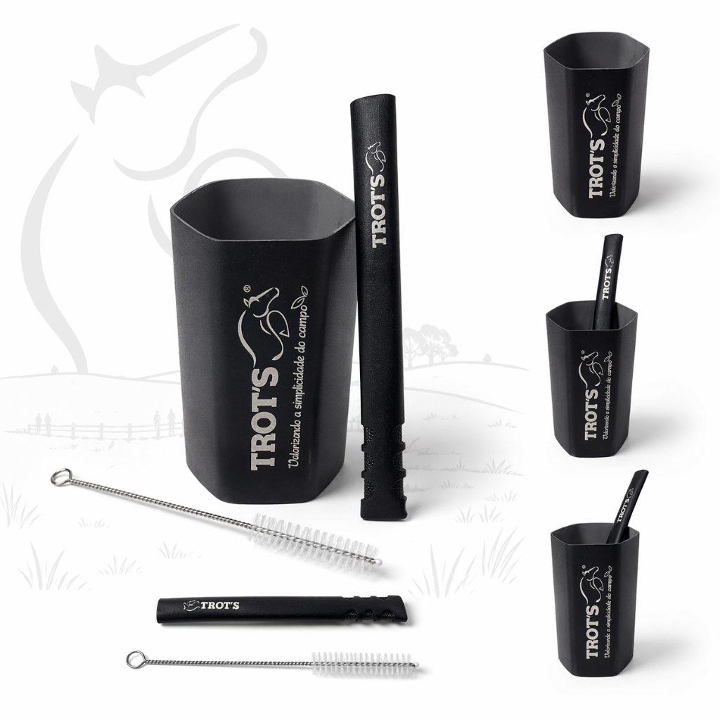Kit Terere Bomba Copo PRETO Terere Filete Inox Laser - Made In Roça