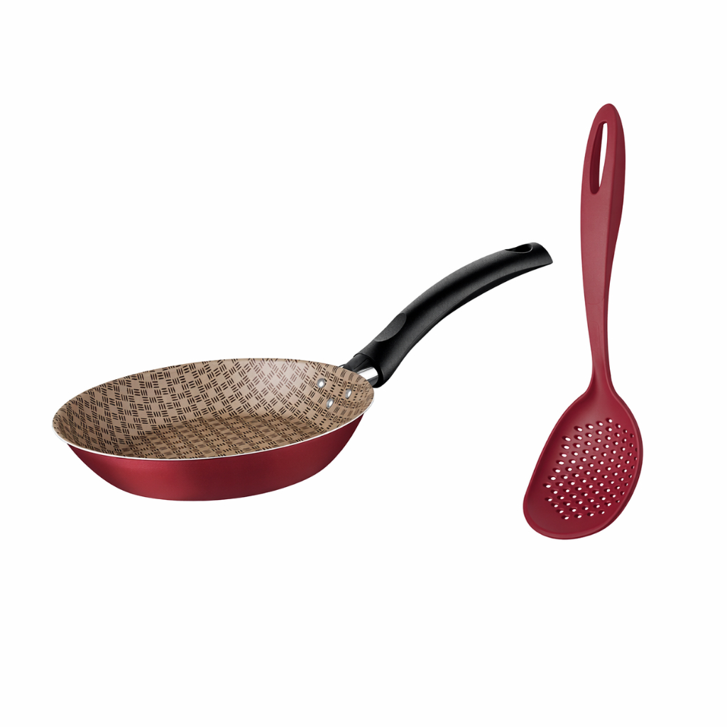 Kit Frigideira Turim 20CM Tramontina + Espatula de Nylon Vermelha Tramontina