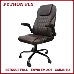 Cadeira de Escritório Presidente Ergonômica Couro PVC Confortável Suporta 140kg Ajustável com Função Relax Premium
