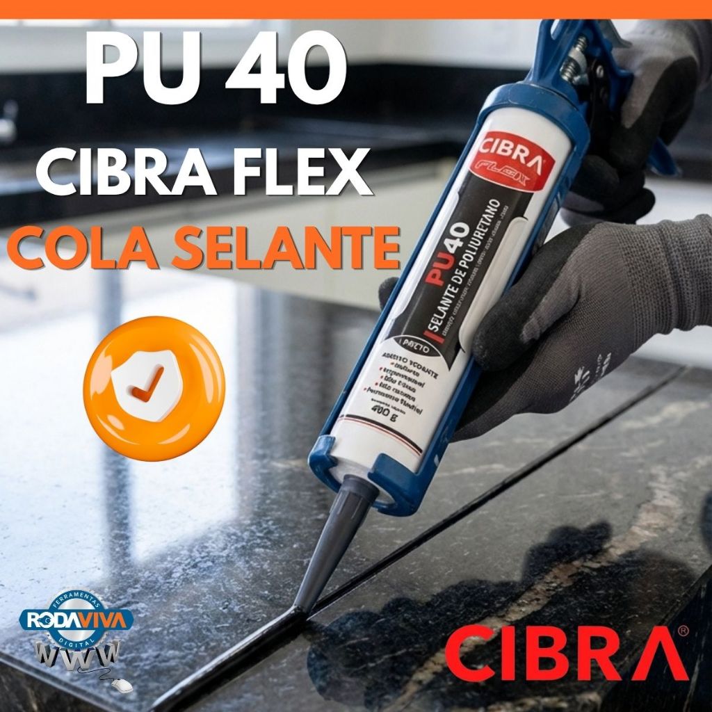 Pu Construção 40 Cola Selante De Poliuretano Cibra Flex 400g Preto Para Construção e Reparos