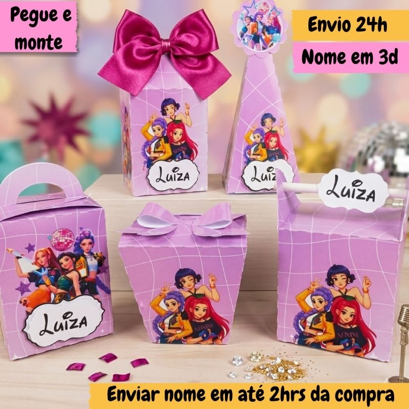 envio imediato kit lembrancinhas personalizadas guerreiras do Kpop, lembrancinhas de festa aniversário