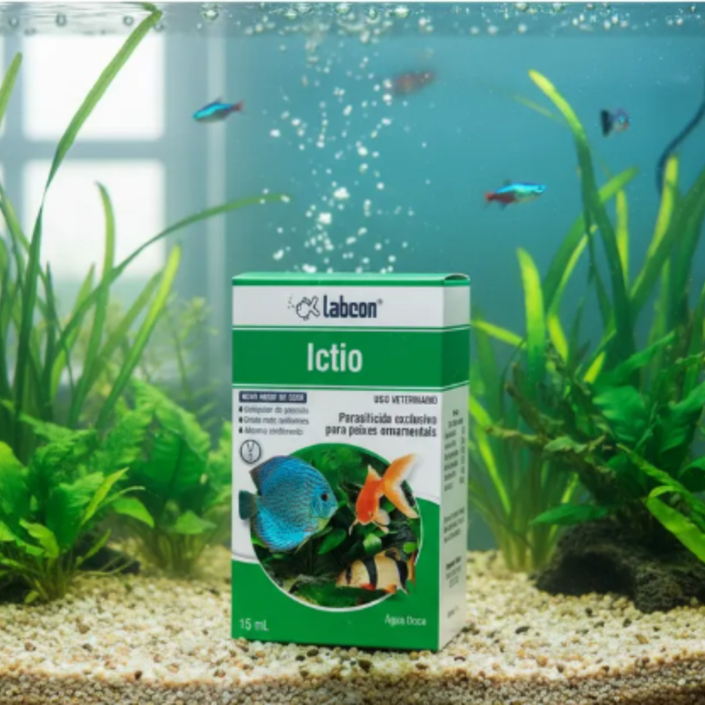 Labcon Ictio 15ml Alcon Anti-Parasitas para Peixes Tratamento Aquático Eficaz e Seguro