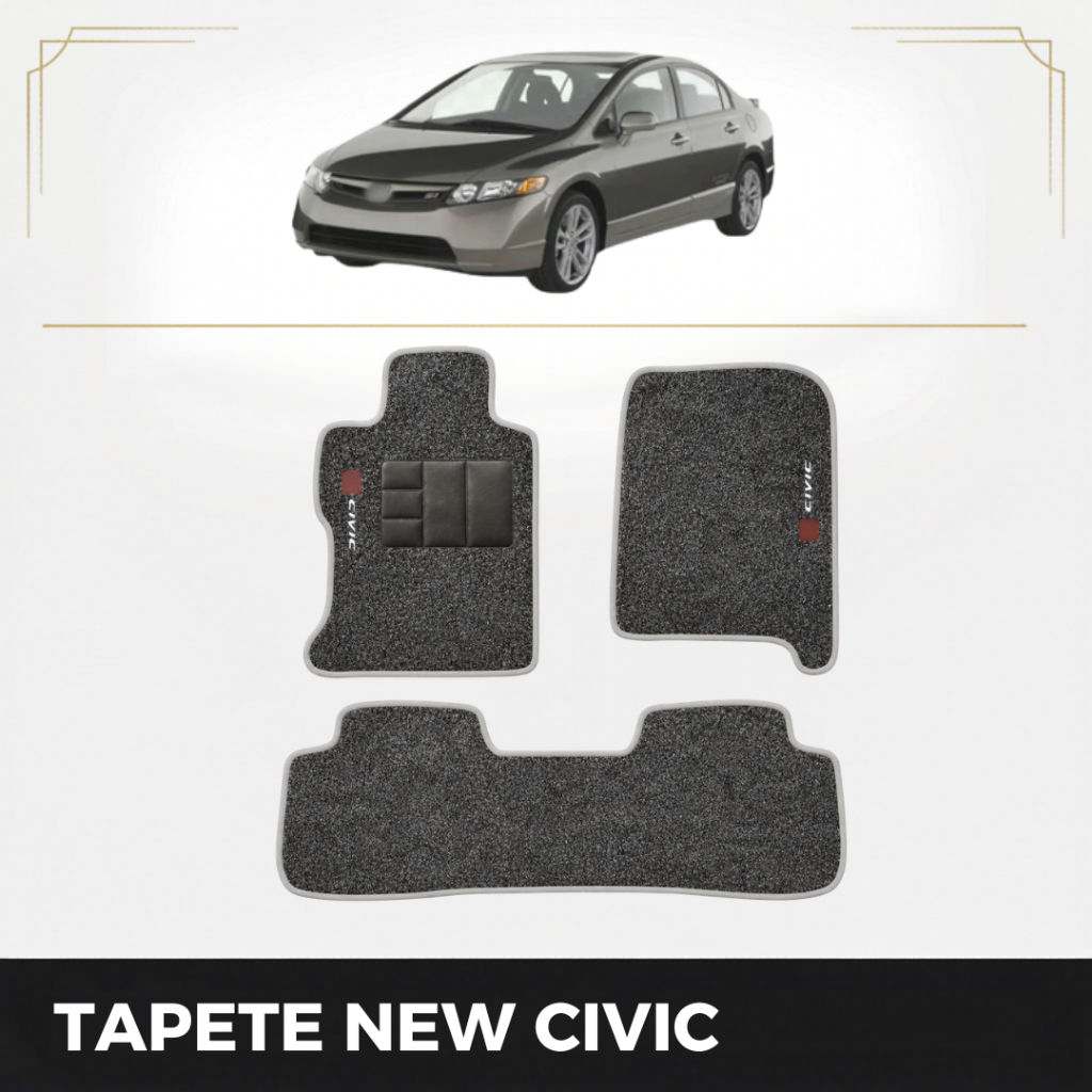 Kit Conjunto De Tapetes 3 Peças Carpete New Civic 2007 2008 2009 2010....  2014 2015 2016