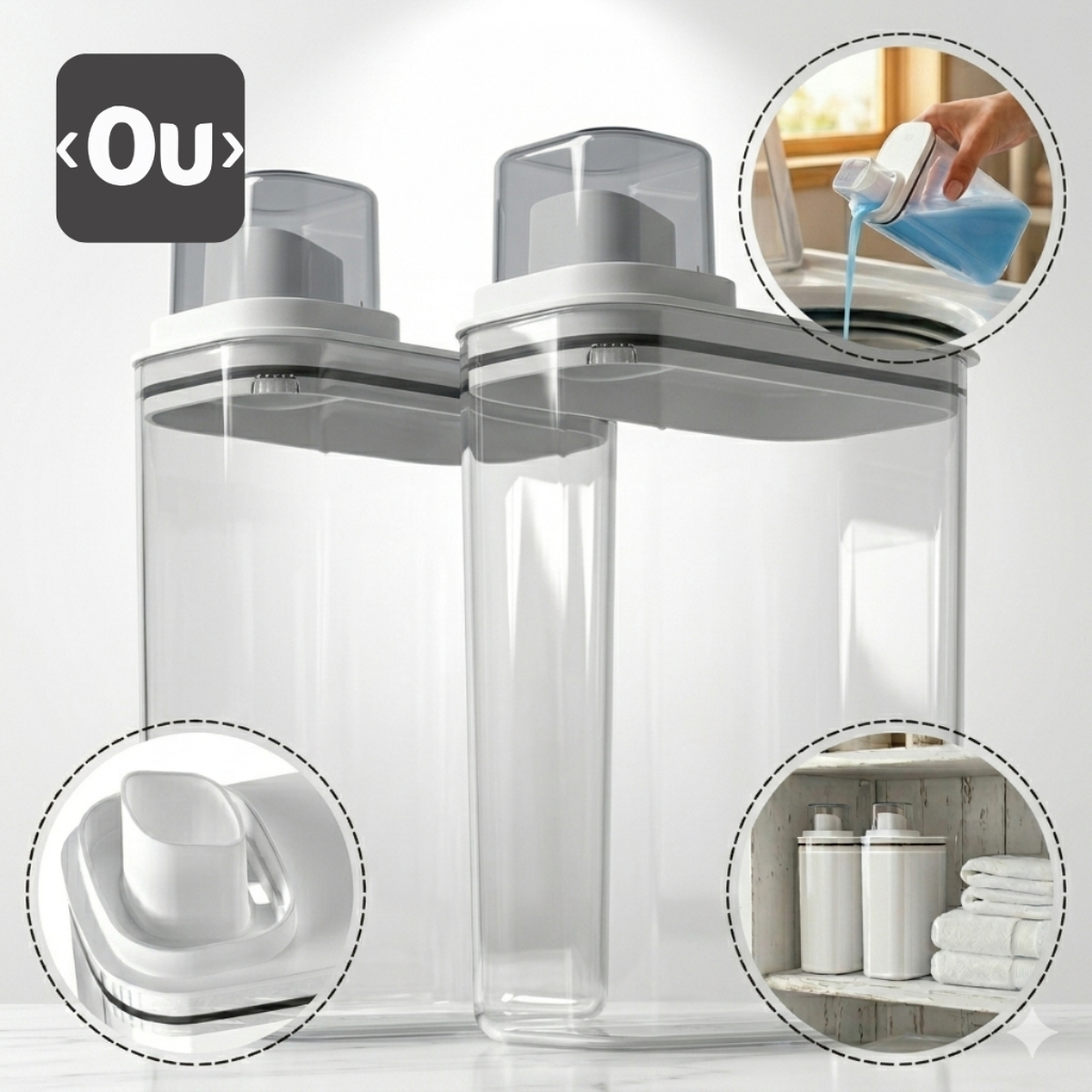 Dispenser Mantimentos, Detergente, Amaciante e Produtos de Limpeza 2,3L (23cm) Linha Flow OU