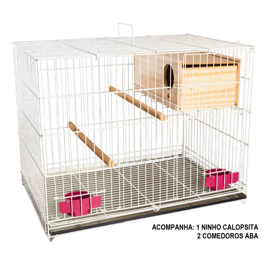 Gaiola Criadeira Calopsita Red Rumped Loris Dobrável + Com Suporte Para Ninho + Ninho Calopsita 28b