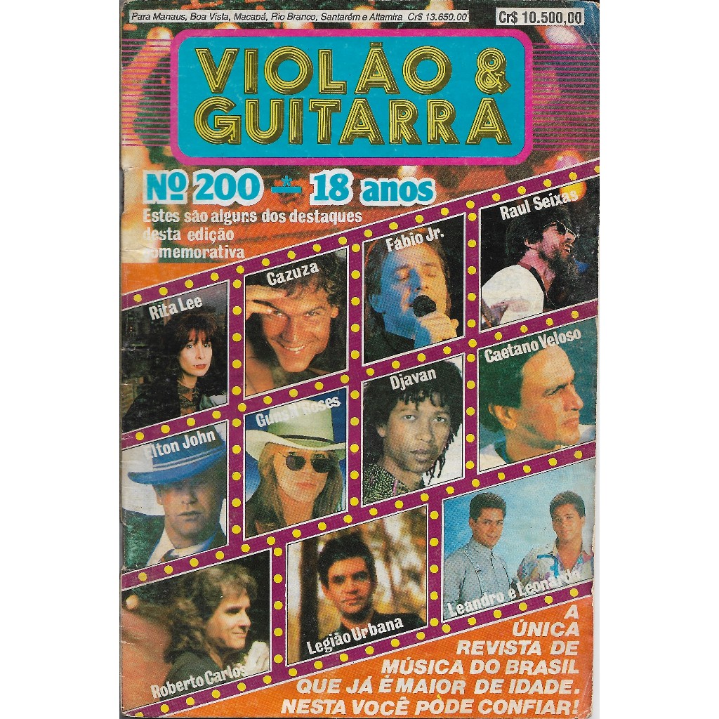 REVISTA DE CIFRAS RAUL SEIXAS RITA LEE ROBERTO CARLOS GUNS N ROSES