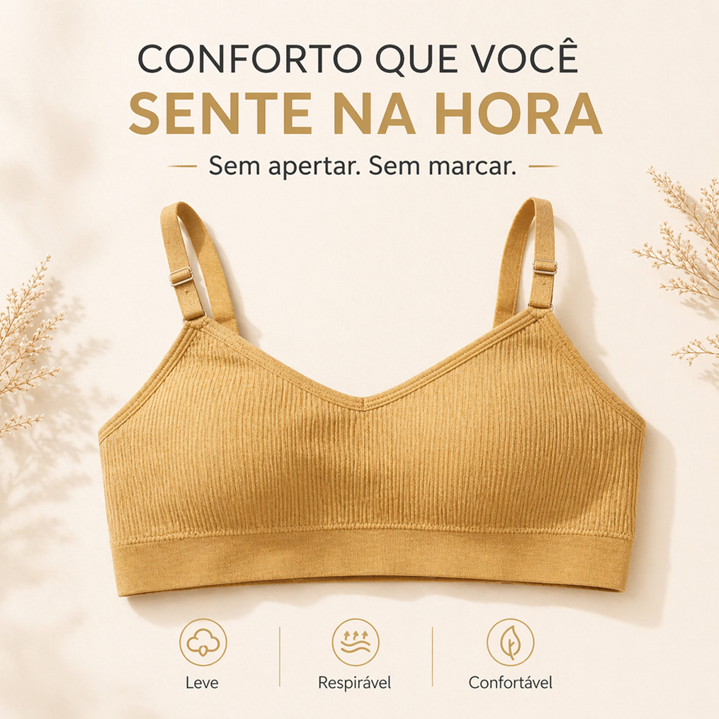Top Sutiã Microfibra Sem Aro Confortável Bojo Removível Kit 1 2 3 4 5 Un P/M G/GG Cor Sortida