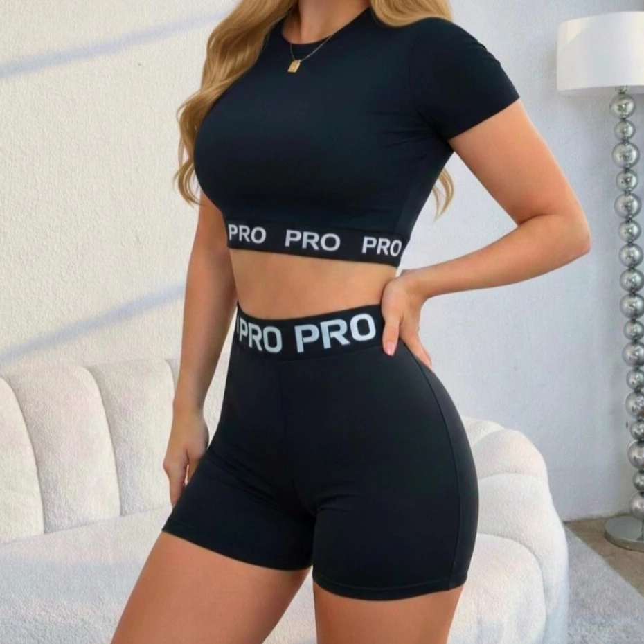 Conjunto de Academia Feminino Short + Cropped Esportivo de Treino Zero Transparência — imagem 1